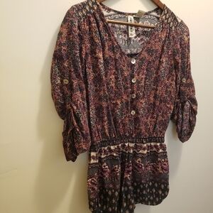 Mimi Chica Floral Print Boho Romper Size Medium
